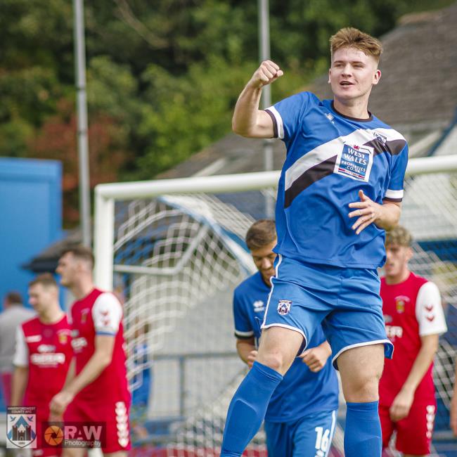 Danny Williams celebrates return with a goal. Picture by RawPhotography